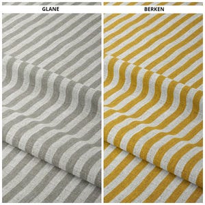 Pinstripe Fabric Curtains. Custom Size Window Drapes for Living, Bedroom, Dining & Kitchen. Blackout Lining Option. Deep Yellow/ White/ Grey