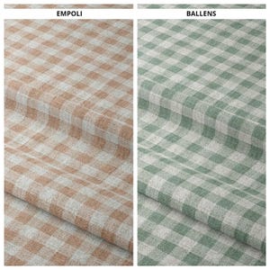 Custom Checkered Curtains. Window Drapes for Living, Kitchen, Study & Office. Add Blackout for Bedrooms. Duck Egg Blue/ White/ Blush Pink
