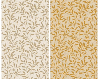 Dimout Floral Print Fabric by Yard for Light-Blocking Curtains, Roman Shades, Valances, Window Treatments. Cream/ Brown/ Yellow
