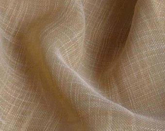 Beige Textured Sheer Fabric by Yard for Window Treatments, Curtains, Shades, Bed Runners, Valances, Swags, Scarves & Home Decor.