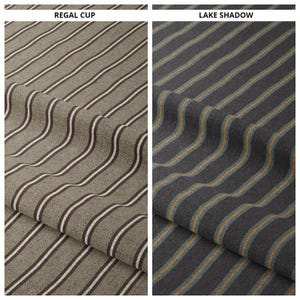 Ticking Stripe Curtains. Custom Window Drapes for Dining, Study, Office. Blackout Option. Beige/ Brown/ Midnight Blue/ Charcoal Grey