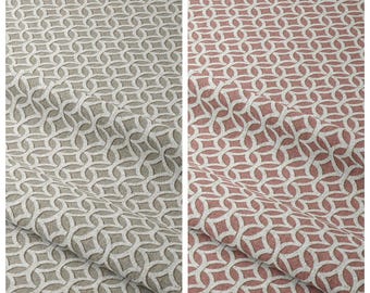 Geometric Print Curtains. Blackout Lining Option. Custom Window Drapes for Living Room, Bedroom, Kitchen & Nursery. Warm Grey/ Pink/ White