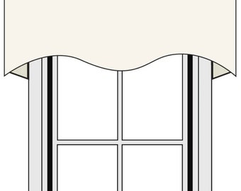 Custom Size Board Mounted Scalloped Valance I 3000 Fabrics I Window Curtain Valance in Any Length & Width