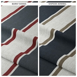 Striped Patterned Curtains. Custom Window Drapes for Kitchen, Bedroom, Nursery. Blackout Option. Slate Grey/ Red/ Navy Blue/ Brown