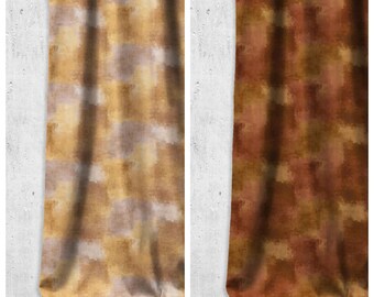 Dimout Abstract Print Fabric by Yard for Light-Blocking Curtains, Roman Shade, Blinds & Window Valances. Honey Yellow/ Brown/ Orange