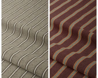 Ticking Stripe Curtains. Custom Window Drapes for Dining, Kitchen, Study, Office. Blackout Option. Brown/ Beige/ Wine Red/ Orange/ Blue