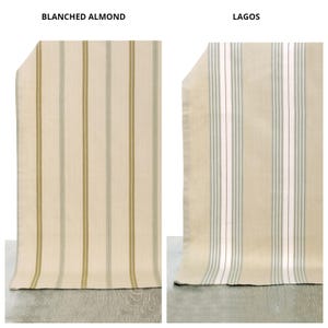 Striped Cotton Curtains. Custom Window Drapes for Living, Dining, Kitchen, Nursery & Study. Blackout Option. Brown/ Beige/ White