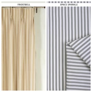 Striped Cotton Curtains. Custom Window Drapes for Living, Dining, Kitchen, Nursery & Study. Blackout Option. Cream/ Beige/ White/ Grey