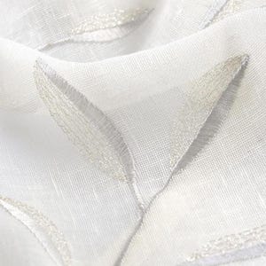 Sheer Roman Shades. Linen Texture. Floral Embroidered Custom Window Blinds for Living, Kitchen, Bedroom, Nursery, Study. White/ Cream/ Gray