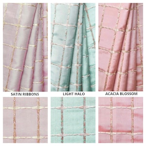 Check Pattern Curtains. Custom Window Drapes for Living, Dining, Kitchen, Bedroom, Nursery. Blackout Option. Coral Pink/ Gold/ Blue/ Pink
