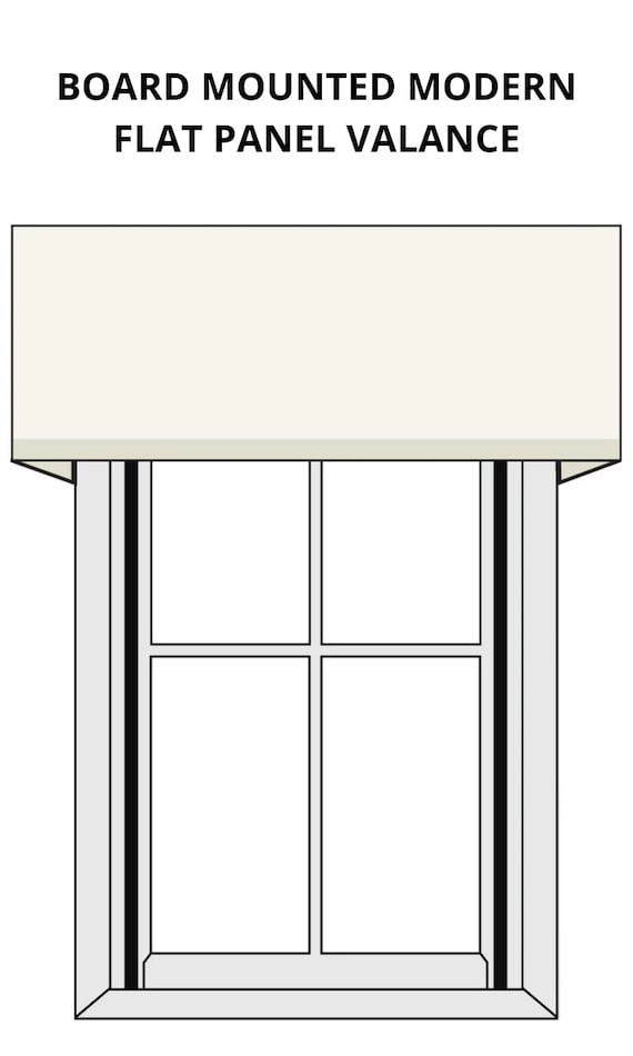 Custom Size Board Mounted Modern Flat Panel Valance I 3000 Fabrics I Window Curtain Valance in Any Length & Width