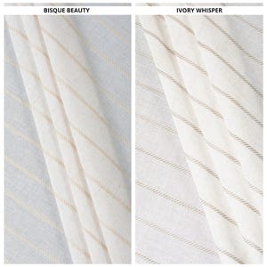 2 Colors Striped Sheer Linen Curtains. Custom Size Drapes. Custom  Window Drapery for Living, Dining, Kitchen, Bathroom, Study, Bedroom.
