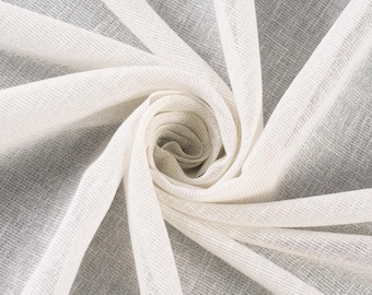Plain White Sheer Fabric by Yard for Light Filtering Curtains, Shades, Valance, Swags, Window Scarves & Home Decor.