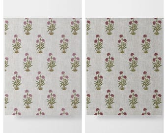 Floral Curtains. Blackout Lining Option. Custom Drapes for Living Room, Bedroom, Dining Room, Kitchen, Nursery. White/ Green/ Red/ Pink