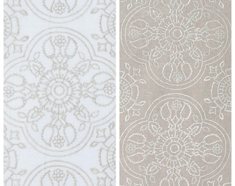 Linen Semi-Sheer Fabric Sample for Custom Curtains & Window Drapes. White/ Ivory/ Brown. Blackout Add-On for Bedroom/ Nursery.