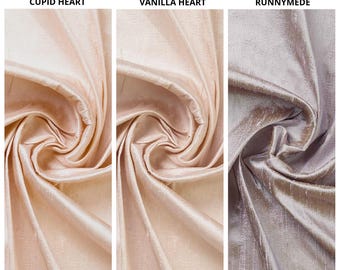 Dupioni Silk Curtains. Blackout Lining Option. Custom Window Drapes for Dining Room & Nursery. Blush Pink/ Silvery Pink/ Peach/ Coral Pink
