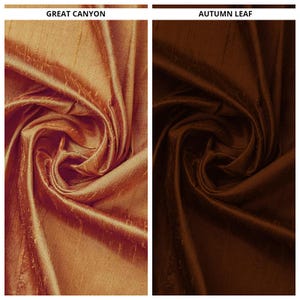 Dupioni Silk Curtains. Blackout Lining Option. Custom Window Drapes for Living Room, Bedroom, Dining Room & Nursery. Saffron Orange/ Brown
