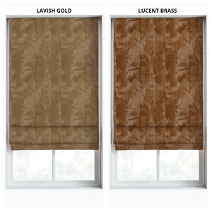 Dimout Roman Shades. Custom Room Darkening Window Blinds for Kids Room, Media Room, Home Theater, Nurseries, Game Room. Brown/ Beige