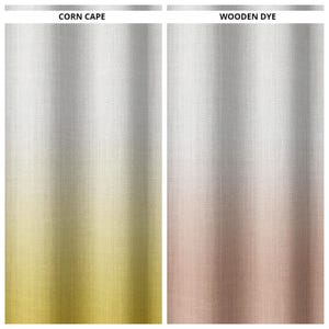 Ombre Two-Tone Fabric Curtains. Custom Size Window Drapes for Living, Bedroom, Dining & Kitchen. Blackout Lining Option. Yellow/ Salmon