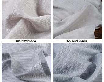 Sheer Fabric Sample for Custom Curtains & Window Drapes. Silver Grey/ Pale Gray/ Periwinkle Gray. Blackout Add-On for Bedroom/ Nursery.