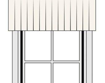 Custom Size Pole Mounted Rod Pocket Valance I 3000 Fabrics I Any Length & Width Window