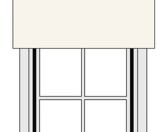 Custom Size Pole Mounted Modern Flat Panel Valance I 3000 Fabrics I Any Length & Width