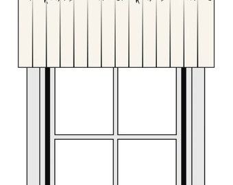 Custom Size Pole Mounted Rod Pocket Valance with Header Frill I 3000 Fabrics I Any Length & Width Window