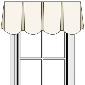 Custom Size Board Mounted Scalloped Valance With Box Pleats I 3000 Fabrics I Window Curtain Valance in Any Length & Width
