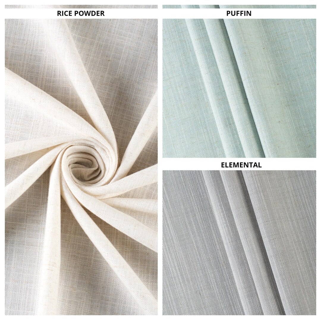 Drape Sample Plain Linen Blend Fabric Sample for Custom Curtains & Window Drapes ...