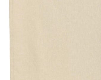 May include: A close-up of a beige fabric with a subtle texture. The fabric is smooth and appears to be linen or cotton.