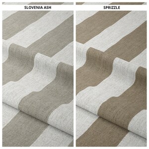 Striped Patterned Curtains. Custom Window Drapes for Living, Dining, Kitchen, Bedroom, Nursery. Blackout Option. Grey/ White/ Cedar Brown