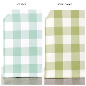 Buffalo Check Plaid Curtains. Custom Cotton Drapery. Living, Bedroom, Dining, Kitchen, Nursery, Office. Blackout Option. Green, Mint Blue