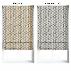Custom Roman Shades. Any Size Window Blinds for Nursery, Kids Room, Living, Bathroom & Kitchen. Blackout Option. Eggshell White/ Brown/ Grey