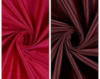 Shantung Silk Fabric Sample for Custom Curtains & Window Drapes. Ruby Pink/ Wine Red/ Maroon. Blackout Add-On for Bedroom/ Nursery.