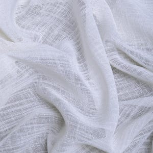 White Sheer Linen Texture Roman Shades. Custom Length/ Width Window Blinds for Living, Bedroom, Nursery, Kitchen. White/ Ivory
