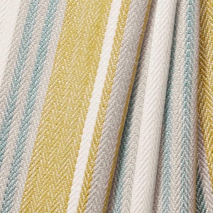 Striped Roman Shades. Custom Window Blinds for Nursery, Living, Home Office, Dining, Kitchen, Bedroom, Bathroom. Gray/ Blue/ White/ Yellow