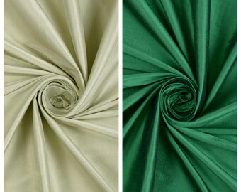 Shantung Silk Fabric Sample for Custom Curtains & Window Drapes. Olive/ Sage Green/ Emerald Green. Blackout Add-On for Bedroom/ Nursery.