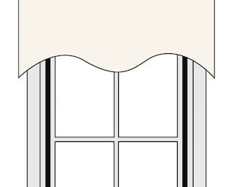 Custom Size Pole Mounted Scalloped Window Valance I 3000 Fabrics I Any Length & Width