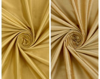 Shantung Silk Fabric Sample for Custom Curtains & Window Drapes. Ochre/ Mustard Yellow. Blackout Add-On for Bedroom/ Nursery.