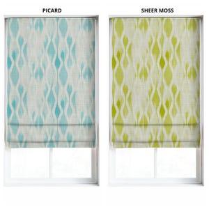 Custom Roman Shades. Any Size Window Blinds for Nursery, Playroom, Kids Room, Living, Bathroom. Blackout Option. Eggshell White/ Pear Green