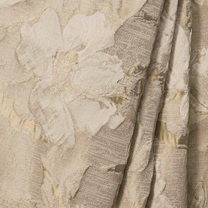 Custom Size Roman Shade. Floral Pattern, Embossed Effect Window Blinds for Dining, Office, Study. Blackout Option. Beige/ Champagne Gold