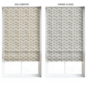 Custom Roman Shades. Any Size Window Blinds for Nursery, Playroom, Kids Room, Living. Blackout Option. Eggshell White/ Pale Brown/ Grey