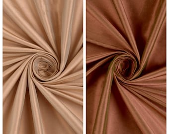 Shantung Silk Fabric Sample for Custom Curtains & Window Drapes. Peach/ Salmon/ Deep Orange. Blackout Add-On for Bedroom/ Nursery.