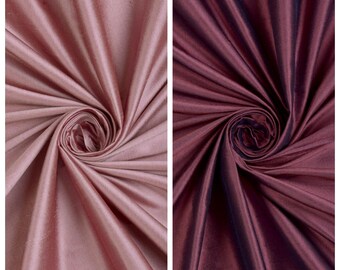 Shantung Silk Fabric Sample for Custom Curtains & Window Drapes.  Deep Red/ Wine/ Pink. Blackout Add-On for Bedroom/ Nursery.