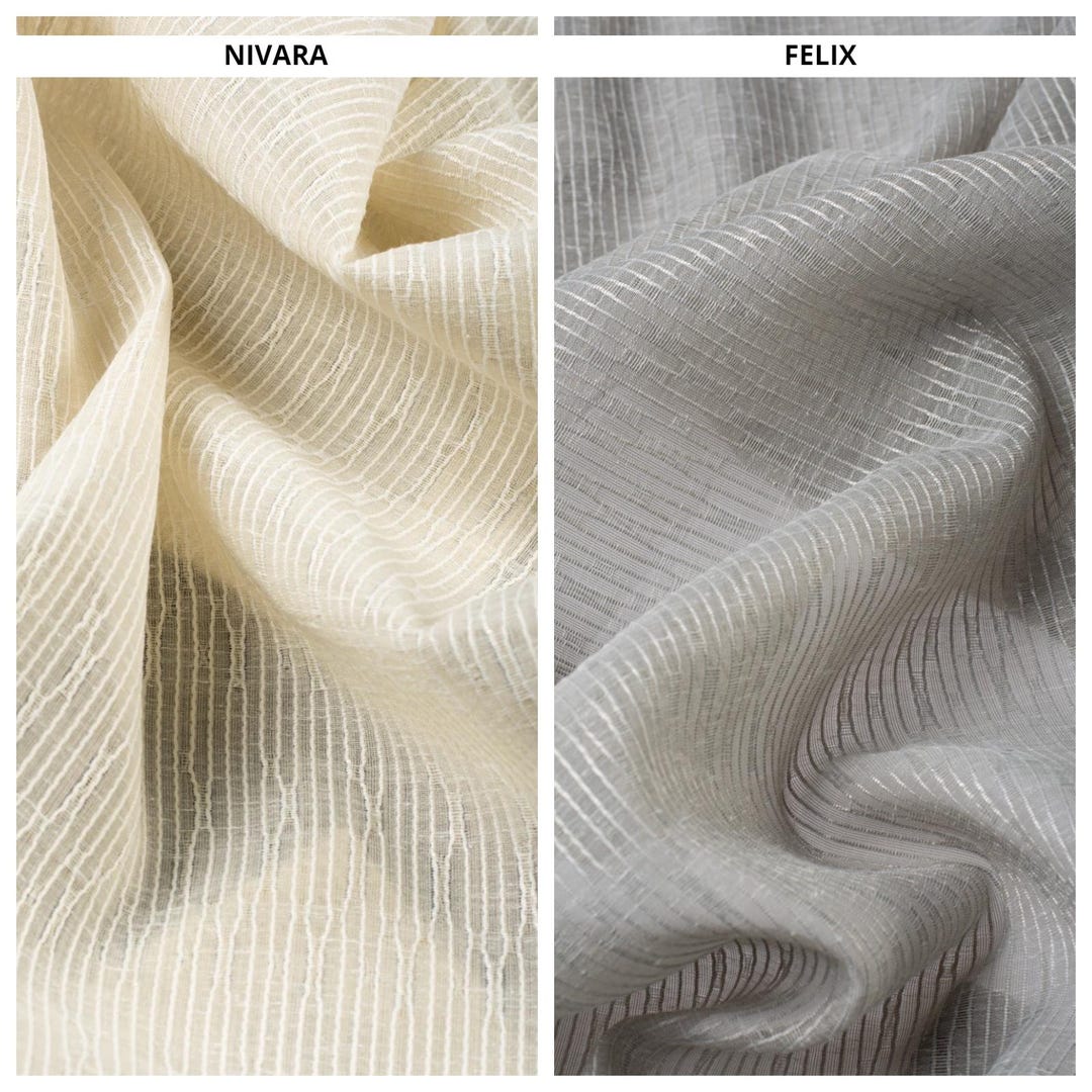 Drape Sample Sheer Fabric Sample for Custom Curtains & Window Drapes. Ivory Beige ...
