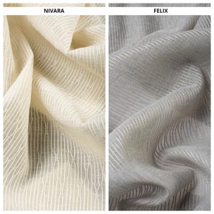 Sheer Curtains. Custom Window Drapes for Living room, Bedroom, Dining, Kitchen, Nursery & Study. Blackout Option. Ivory-Beige/ Warm Gray