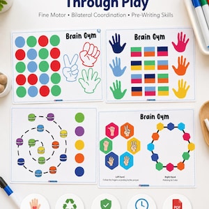 Brain Gym Printable for Kids | Bilateral Coordination & Fine Motor Activities | Preschool Finger Games PDF