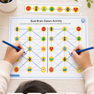 Dual Hand Tracing Worksheet | Brain Gym, Bilateral Coordination, Fine Motor Skills Printable (Digital Download)