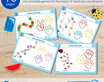 Summer Brain Gym: Fine Motor Skills Activities - Preschool Printable (PDF)
