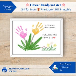 Muttertagsaktivität - Handabdruck mit Gedicht, Geschenk für Mama, Feinmotorik Vorschulgeschenk, druckbare Muttertagsbotschaft